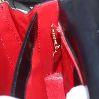 Celine Vintage Circle Logo Crossbody Bag Leather, BLACK, LEATHER, Shoulder bag