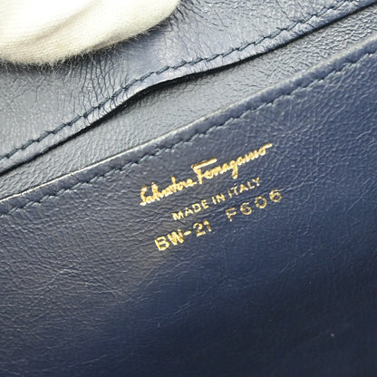 Salvatore Ferragamo Sofia Satchel Leather, BLUE, LEATHER, Handbag