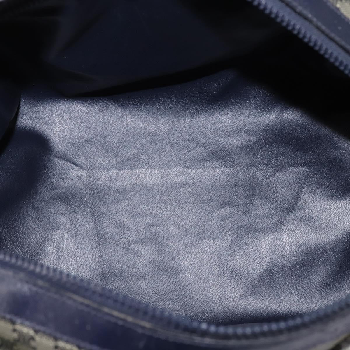 Celine Vintage Boston Bag Macadam Coated Canvas, NAVY, CANVAS, Handbag