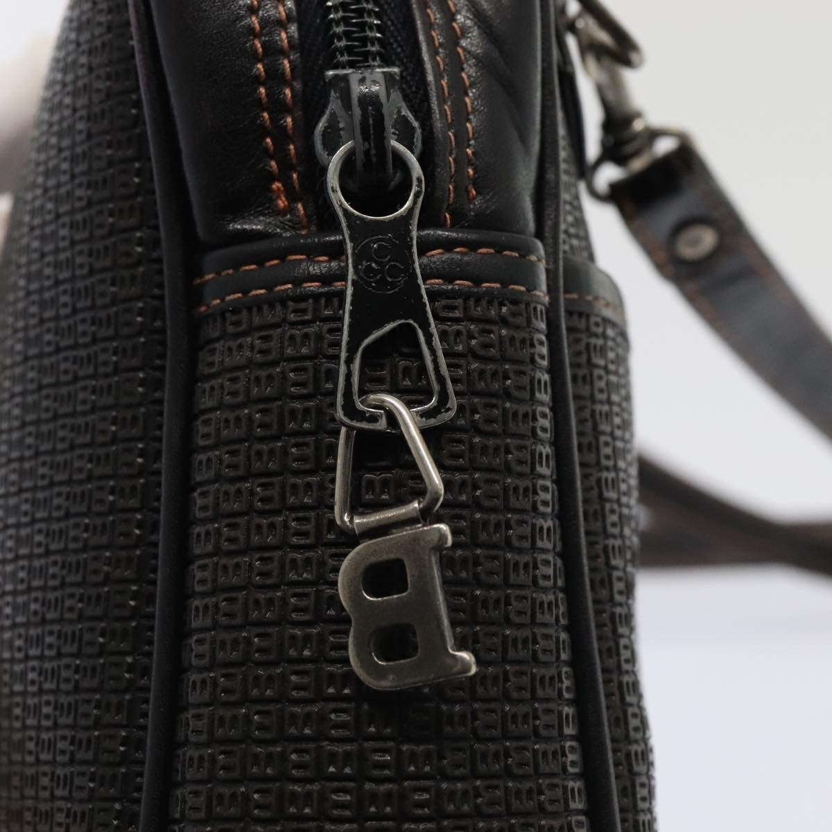 Bally Vintage Shoulder Bag PVC and Leather, Black, PVC, Shoulder Bag