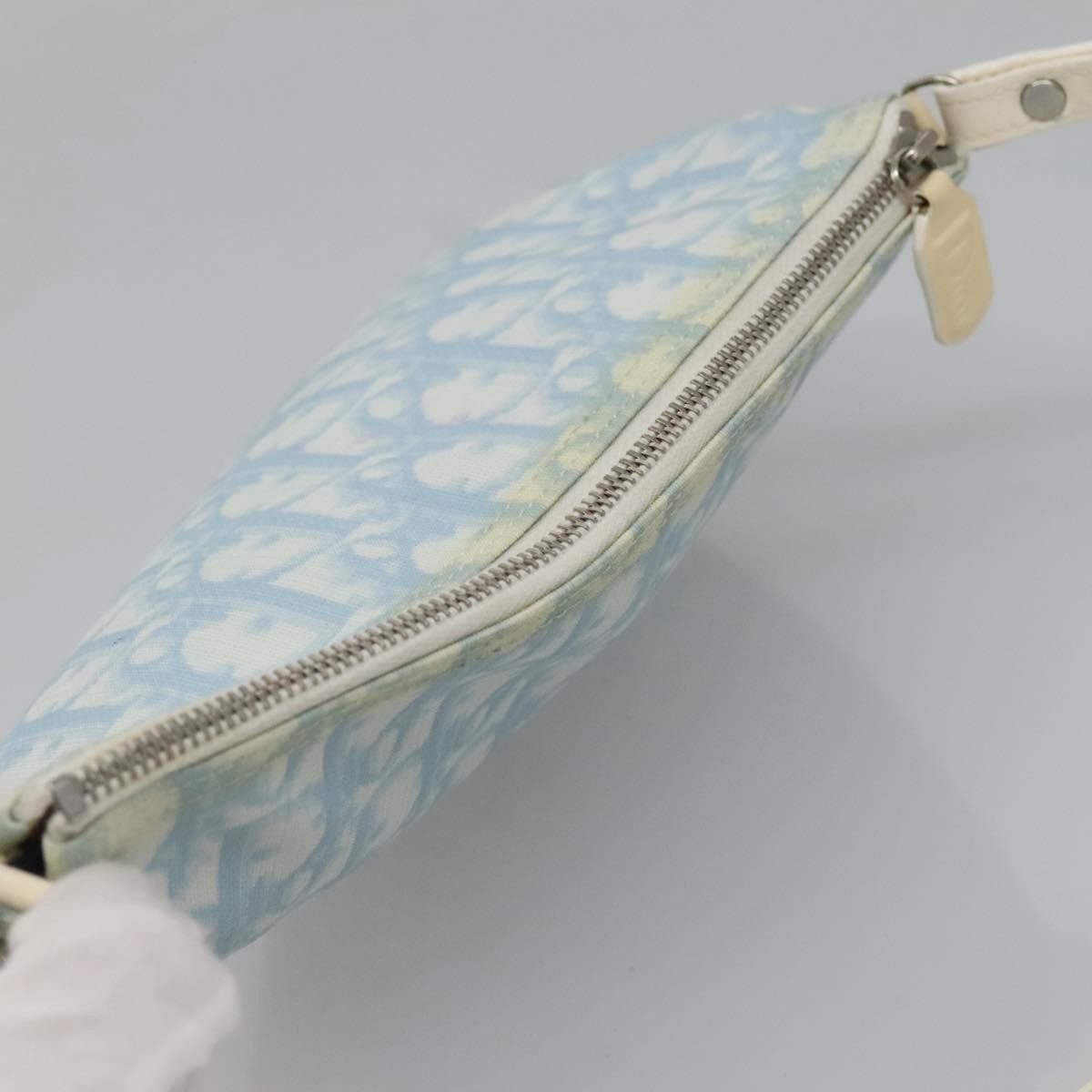 Christian Dior Vintage Saddle Bag Diorissimo Canvas, BLUE, CANVAS, Crossbody bag