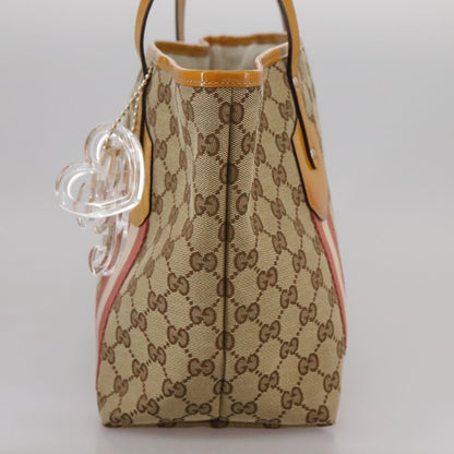Gucci Sherry Line Tote Canvas, BEIGE, CANVAS, Tote bag