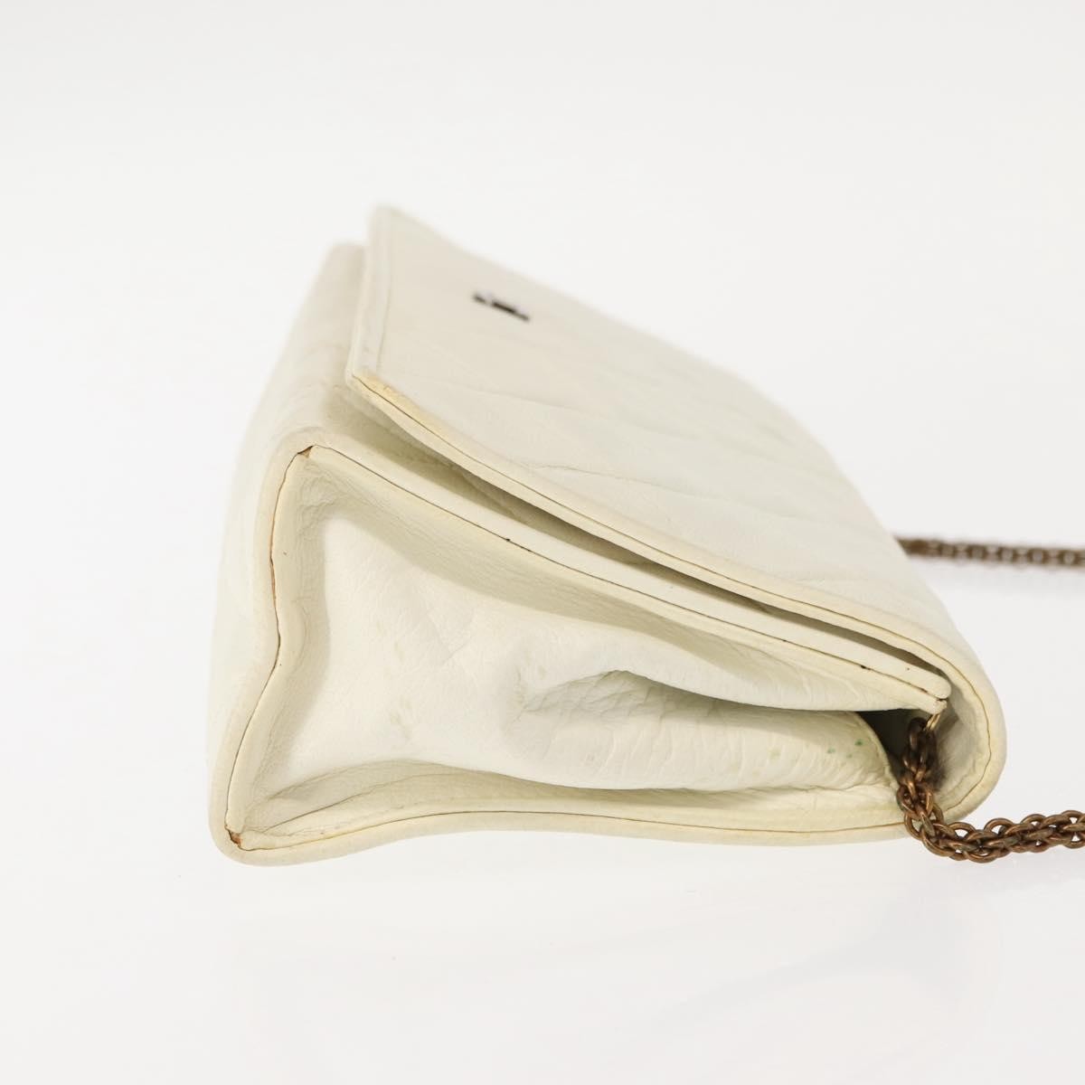 Chanel Full Flap Wallet on Chain Quilted Lambskin, WHITE, LEATHER, Clutche & pouche