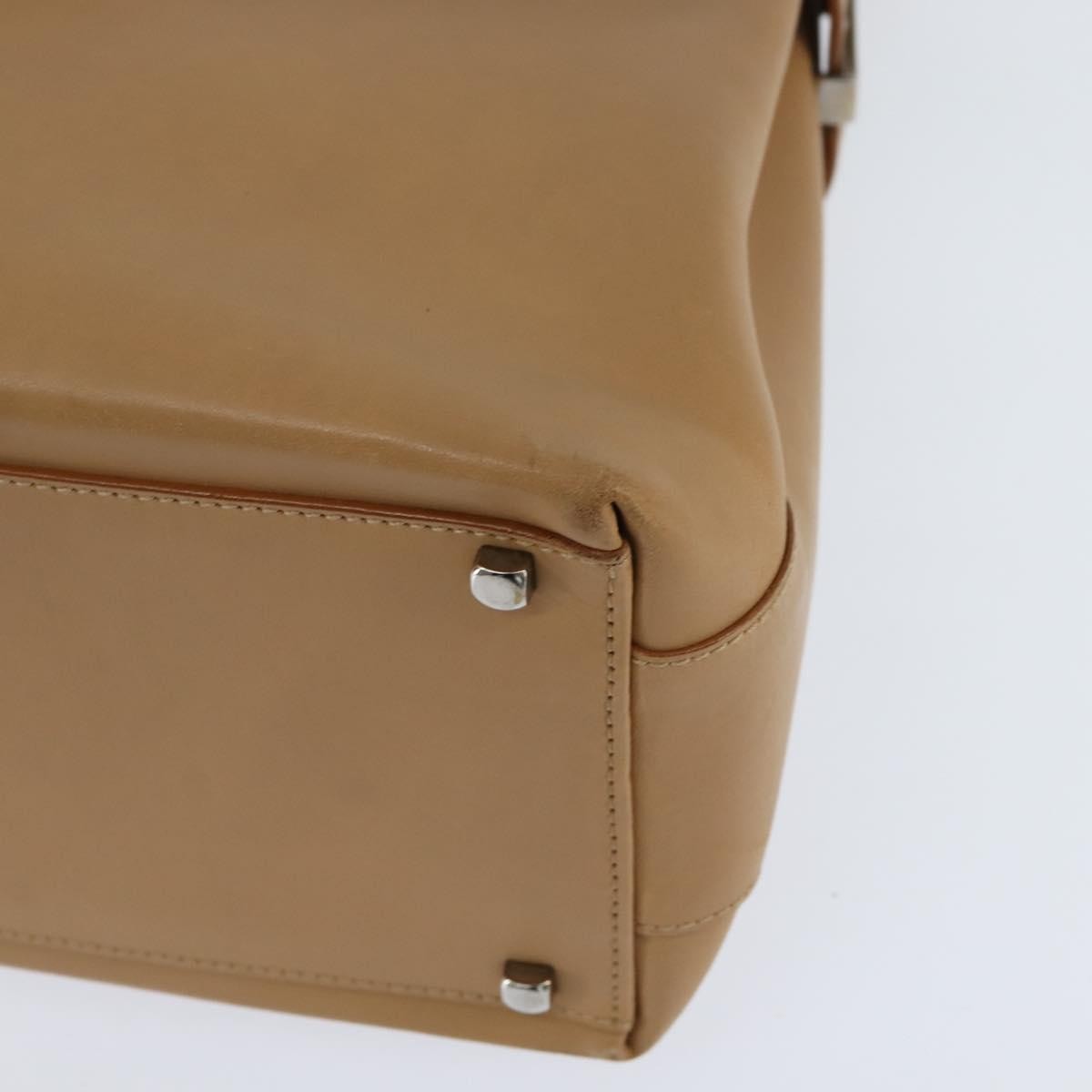 Salvatore Ferragamo Gancini Tote Leather, BEIGE, LEATHER, Tote bag