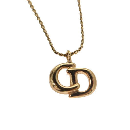Christian Dior CD Pendant Necklace Metal, GOLD, METAL, Necklace