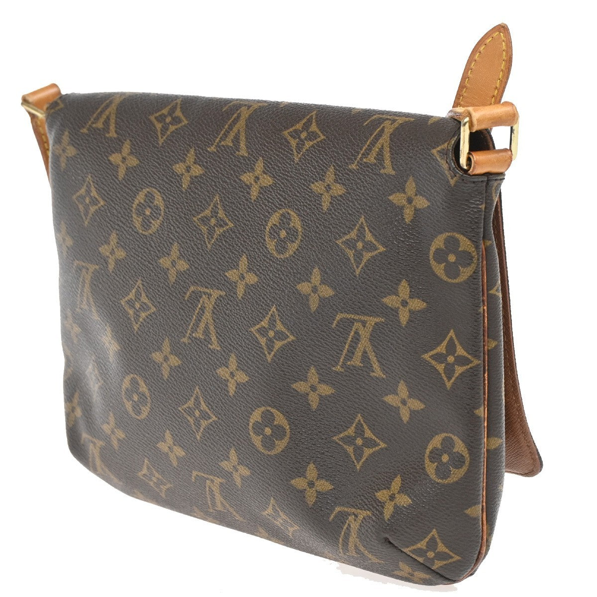Louis Vuitton Musette Tango Handbag Monogram Canvas, BROWN, CANVAS, Shoulder bag