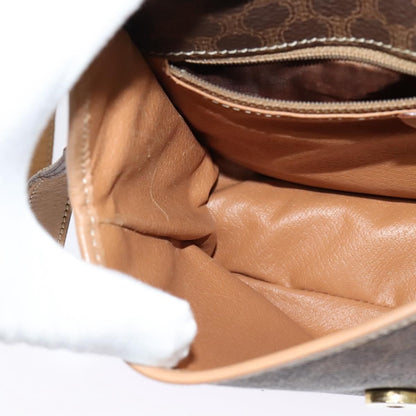 Celine Vintage Macadam Shoulder Bag Canvas and Leather, BROWN, CANVAS, Shoulder bag