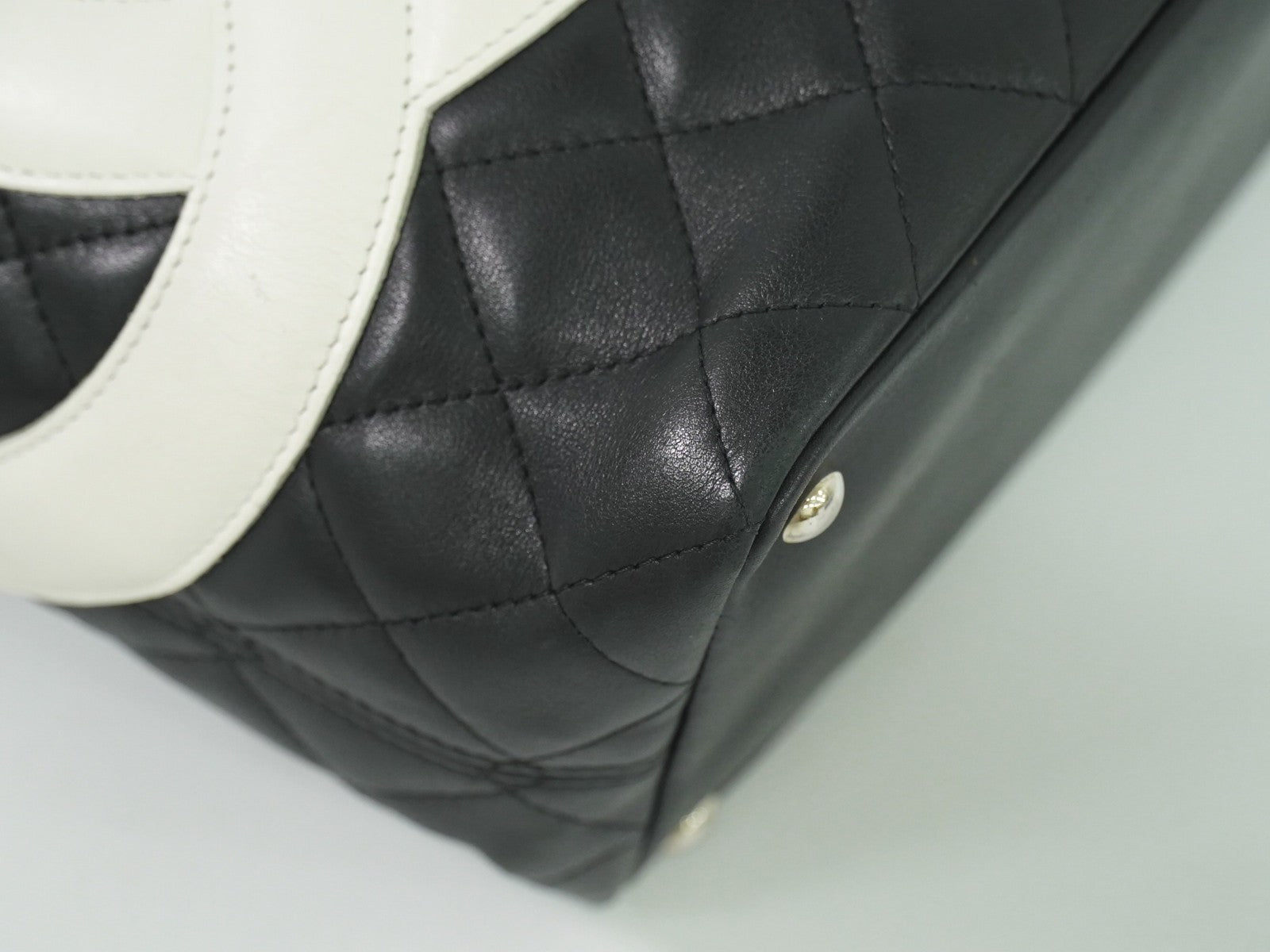 Chanel Cambon Tote Quilted Leather, BLACK, LEATHER, Tote bag