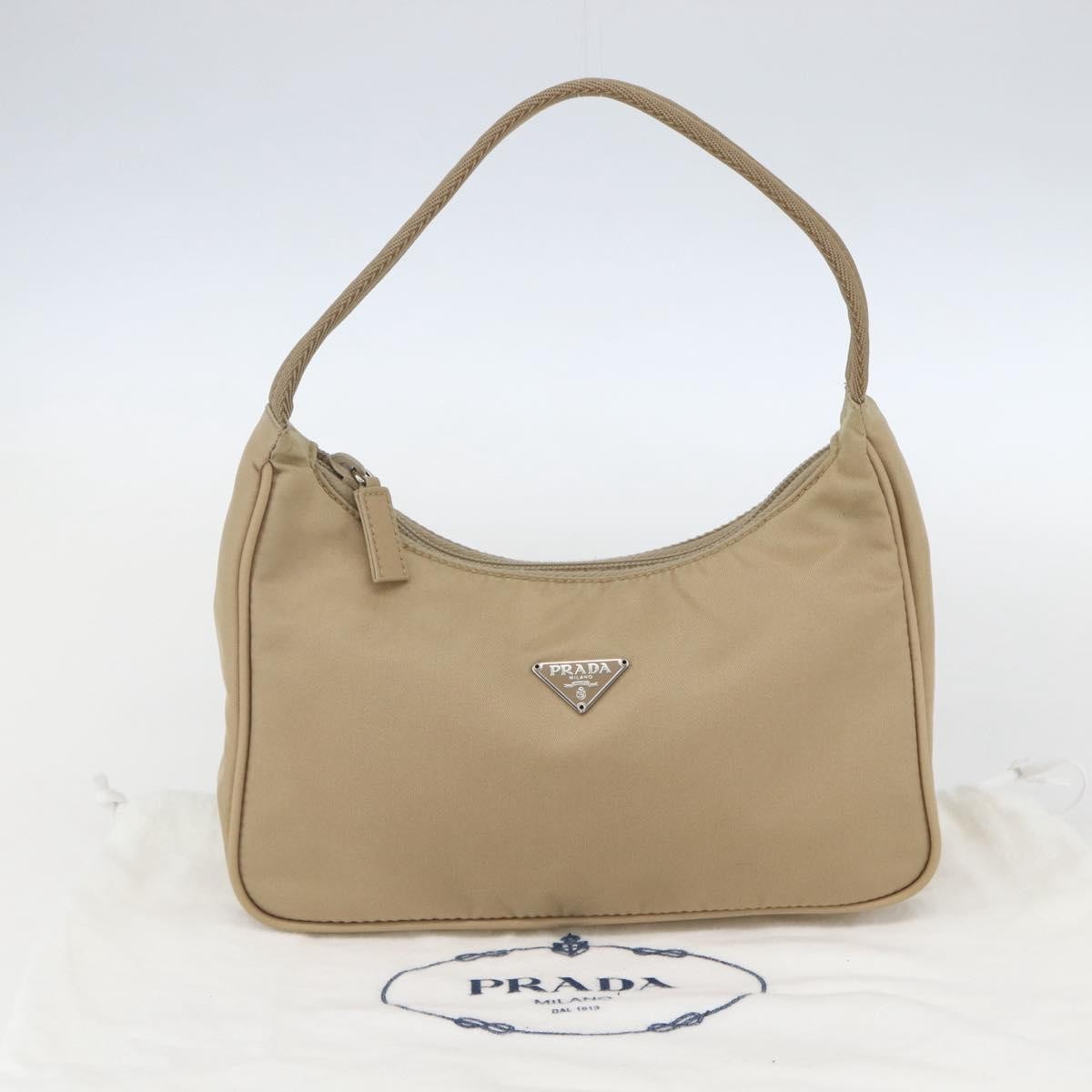 Prada Hobo Tessuto, BEIGE, NYLON, Handbag