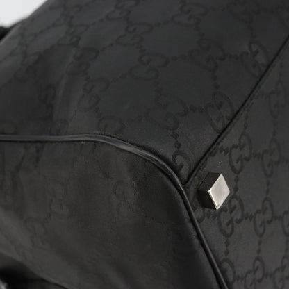 Gucci Duffle Bag Jumbo GG Embossed Leather, Black, PVC, Handbag