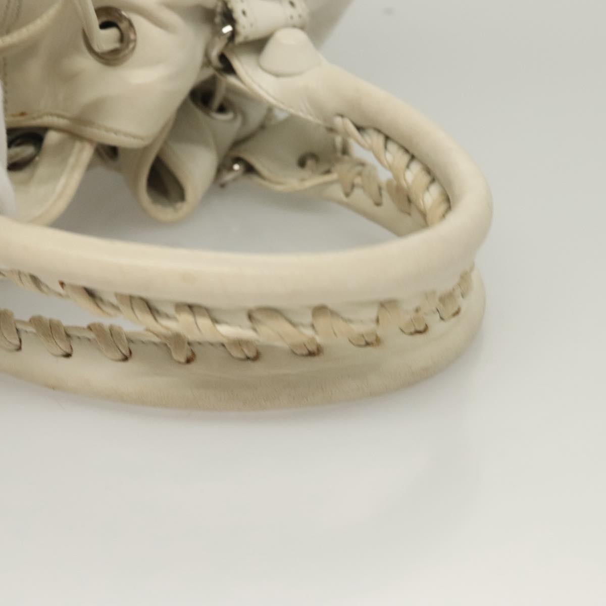 Balenciaga Pom Pon Giant Studs Bag Leather, WHITE, LEATHER, Handbag