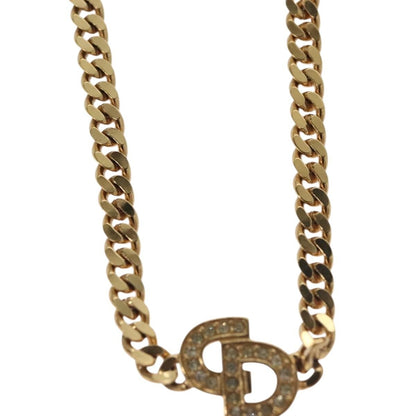 Christian Dior CD Pendant Necklace Metal and Crystals, GOLD, METAL, Bracelet