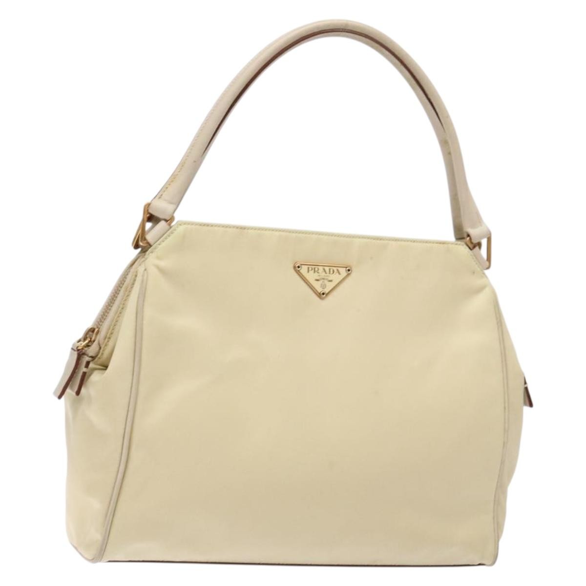Prada Vintage Handbag Tessuto, BEIGE, NYLON, Handbag