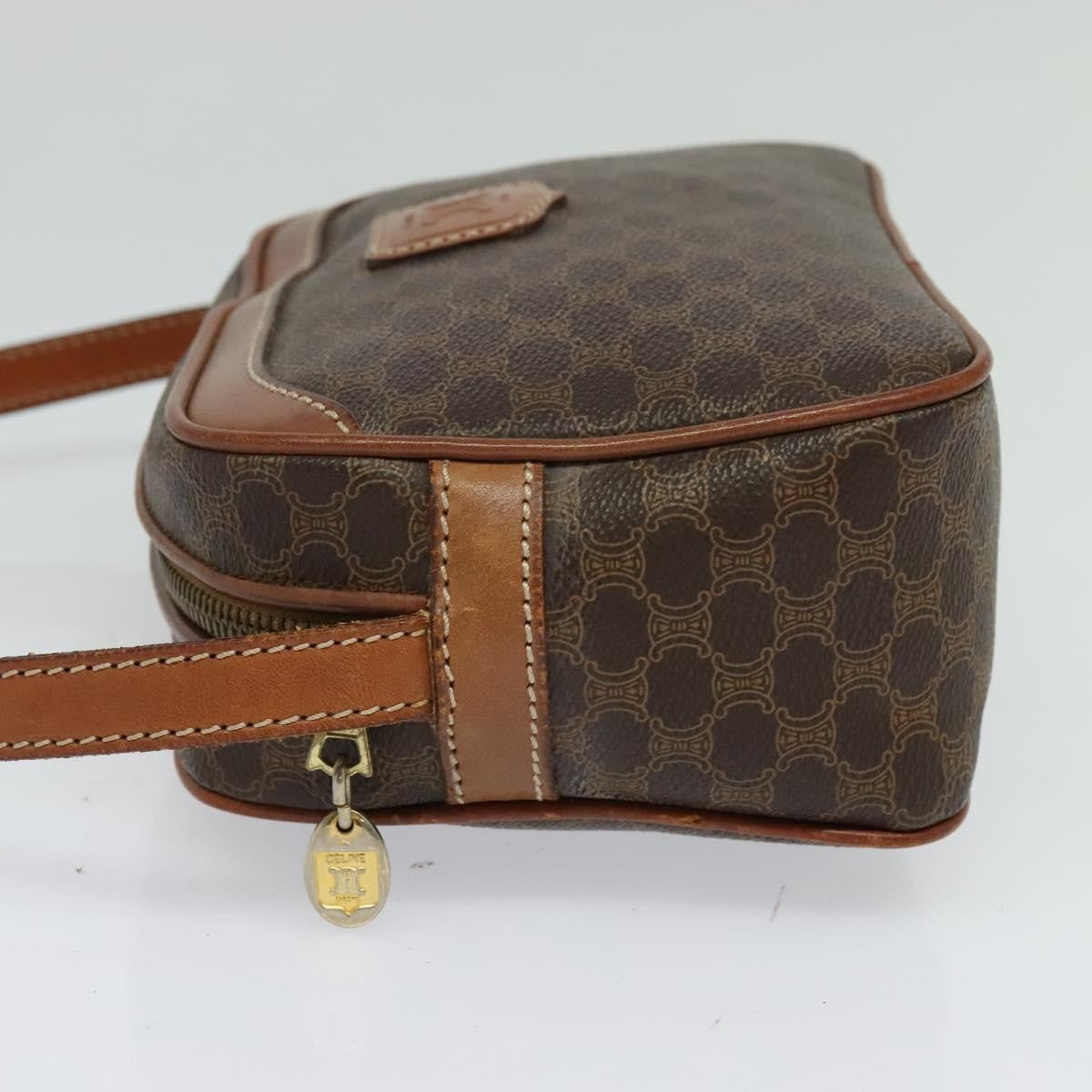 Celine Vintage Macadam Shoulder Bag Canvas, BROWN, PVC, Shoulder bag