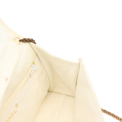 Chanel Full Flap Wallet on Chain Quilted Lambskin, WHITE, LEATHER, Clutche & pouche