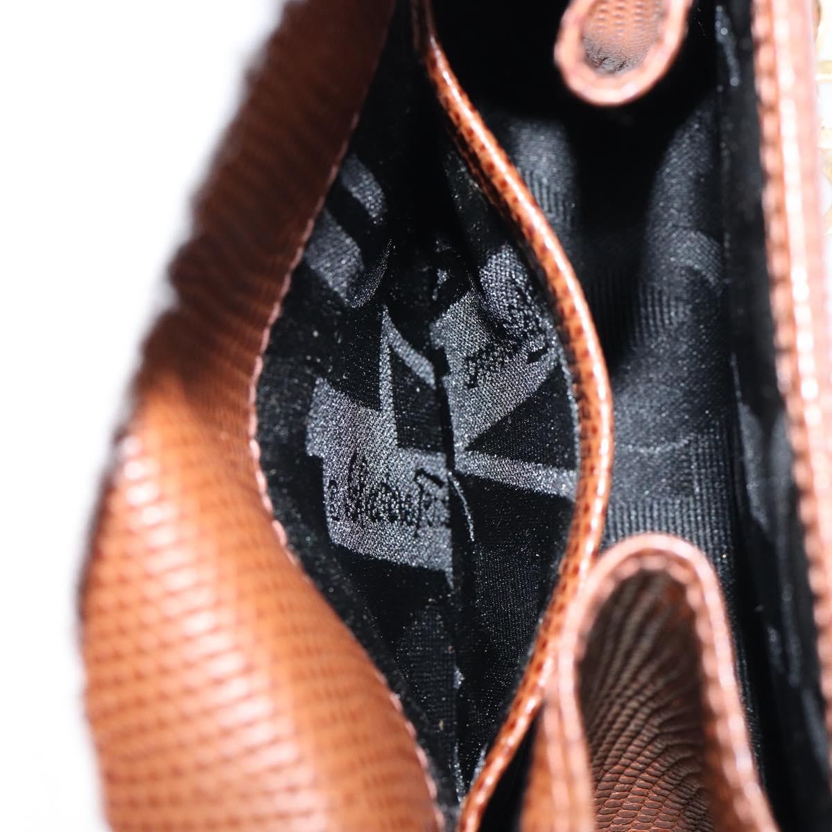 Salvatore Ferragamo Vala Shoulder Bag Embossed Leather, BROWN, LEATHER, Shoulder bag