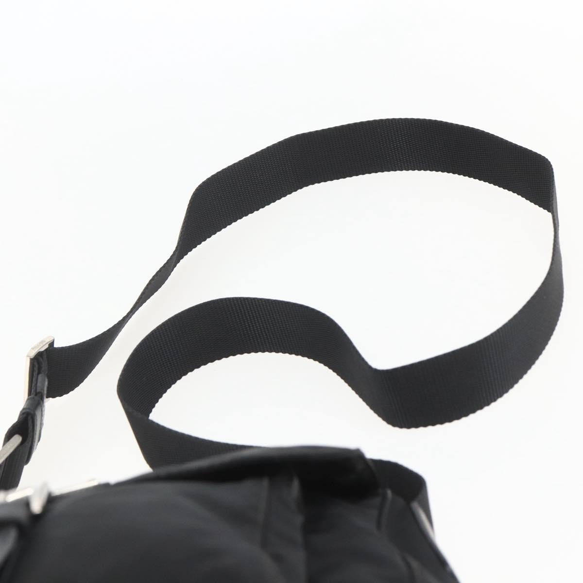 Prada Buckle Messenger Bag Tessuto, BLACK, NYLON, Shoulder bag