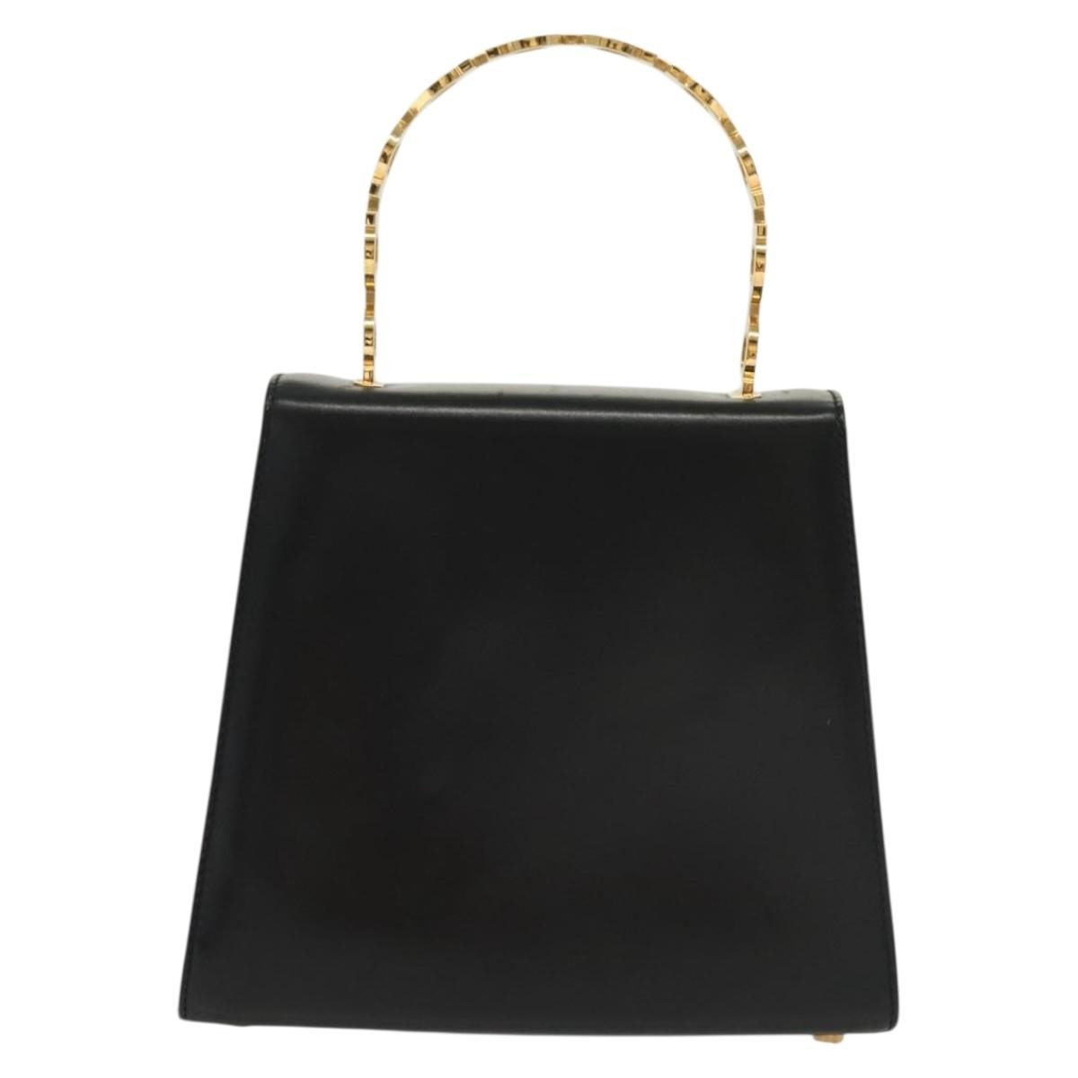 Salvatore Ferragamo Vintage Gancini Convertible Top Handle Bag Leather, BLACK, LEATHER, Handbag