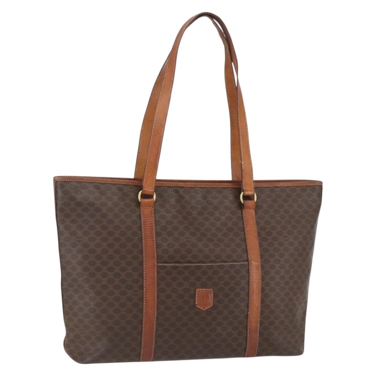 Celine Vintage Macadam Tote bag Canvas, BROWN, CANVAS, Tote bag