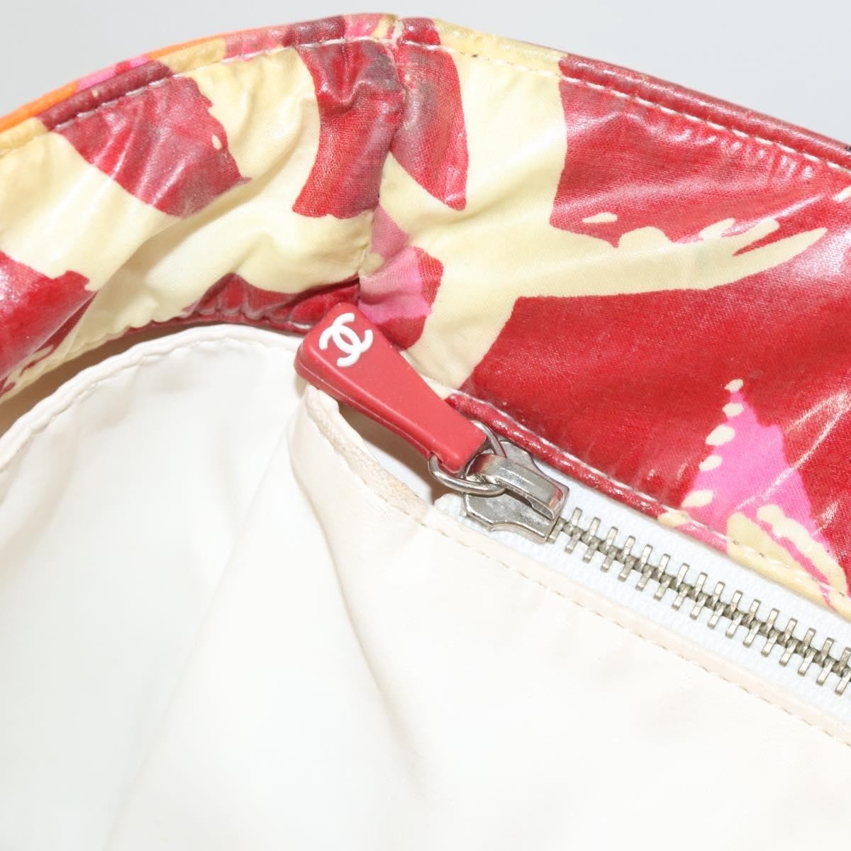 Chanel Vintage Floral Tote Patent leather, RED, PATENT_LEATHER, Tote bag