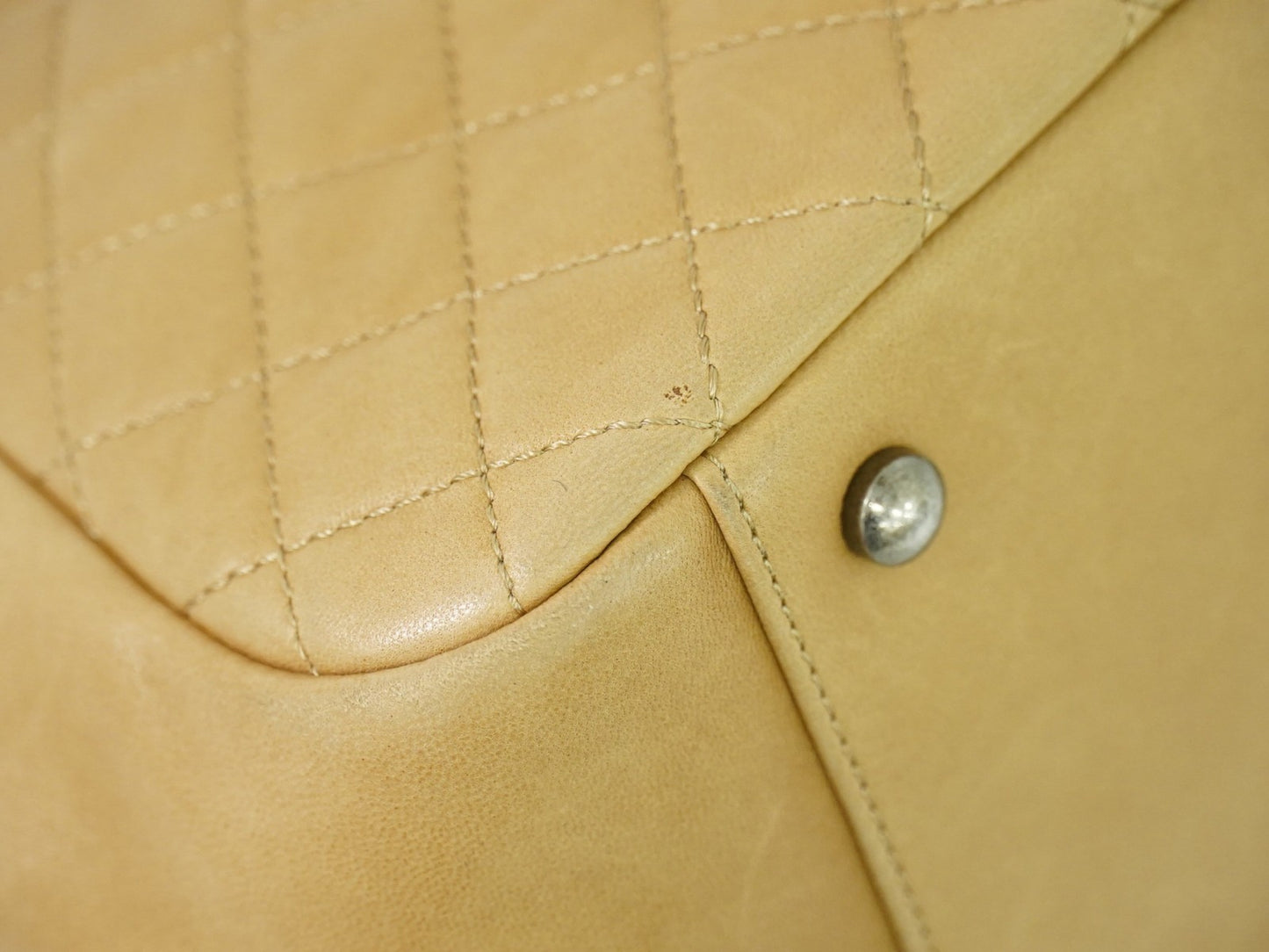 Chanel Boy Accordion Flap Bag Quilted Lambskin, BEIGE, LEATHER, Shoulder bag