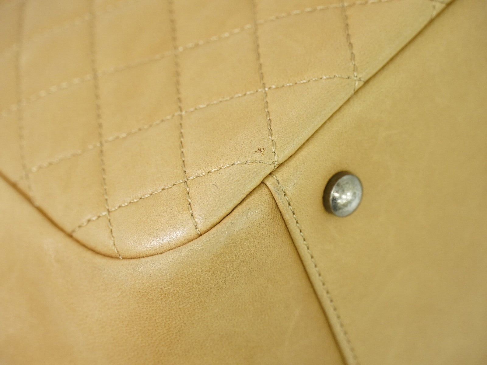 Chanel Boy Accordion Flap Bag Quilted Lambskin, BEIGE, LEATHER, Shoulder bag