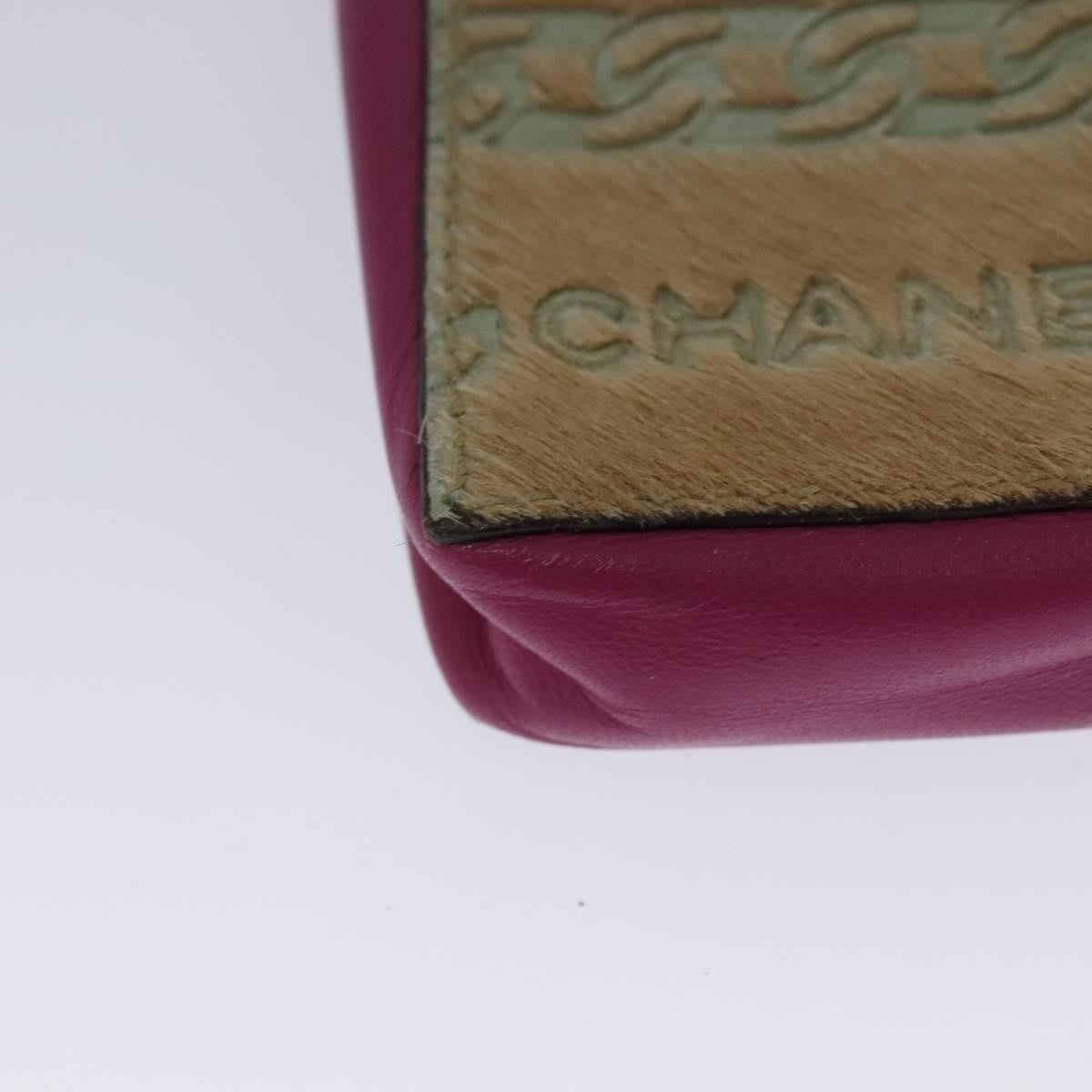 Chanel Chain Cigarette Case Pony Hair and Leather, PINK, LEATHER, Clutche & pouche