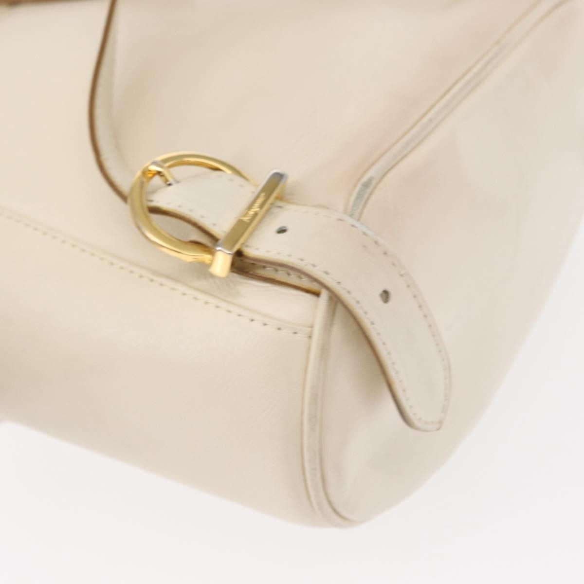 Salvatore Ferragamo Gancini Flap Drawstring Backpack Leather, WHITE, LEATHER, Backpack