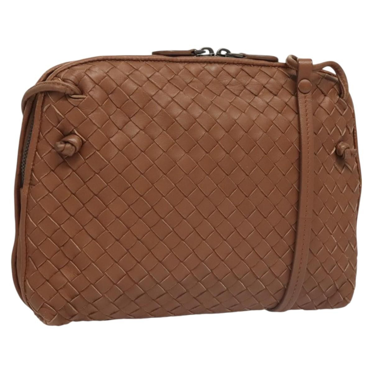 Bottega Veneta Intrecciato Leather, BROWN, LEATHER, Handbag