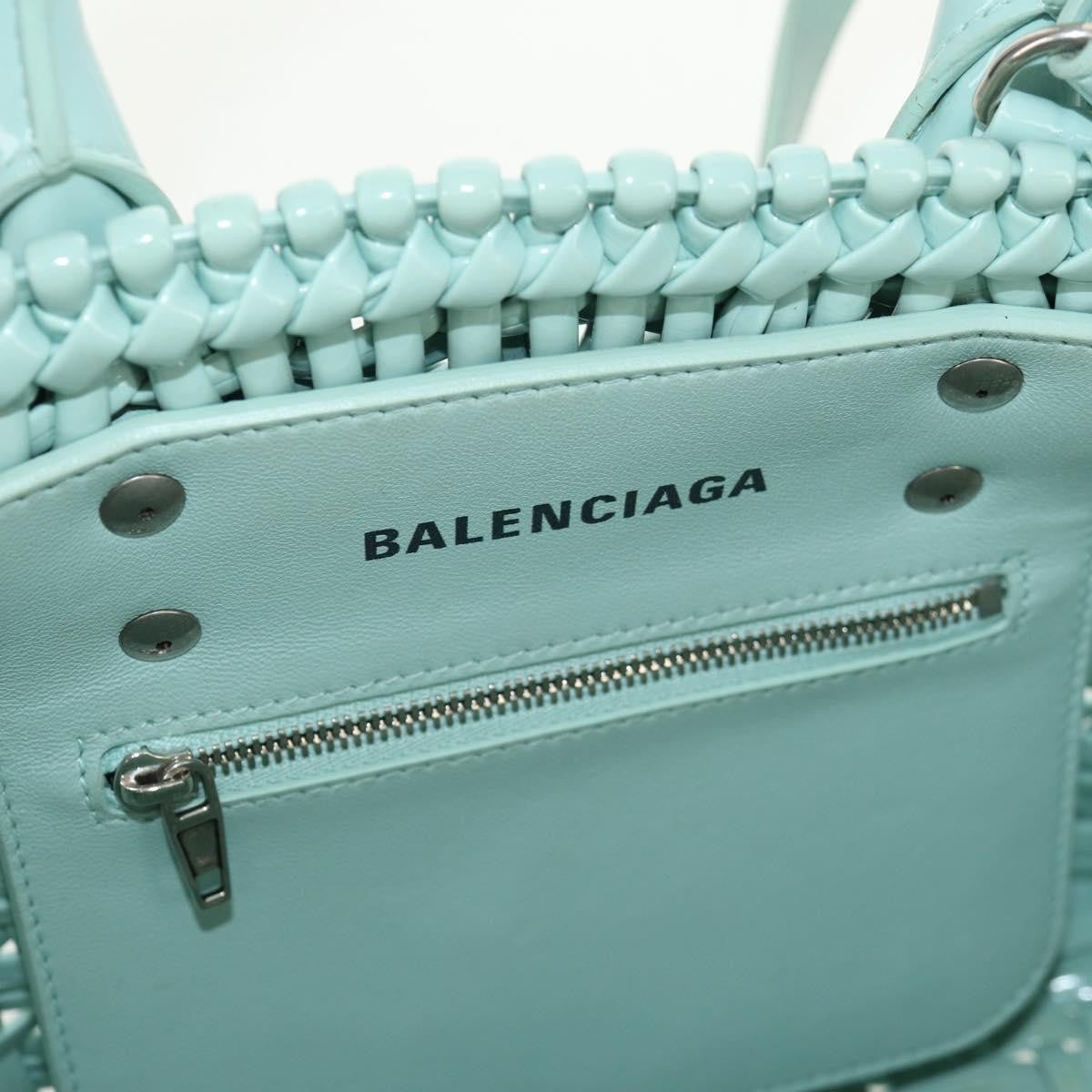 Balenciaga Bistro Panier Bag Woven Faux Leather, GREEN, RUBBER, Tote bag
