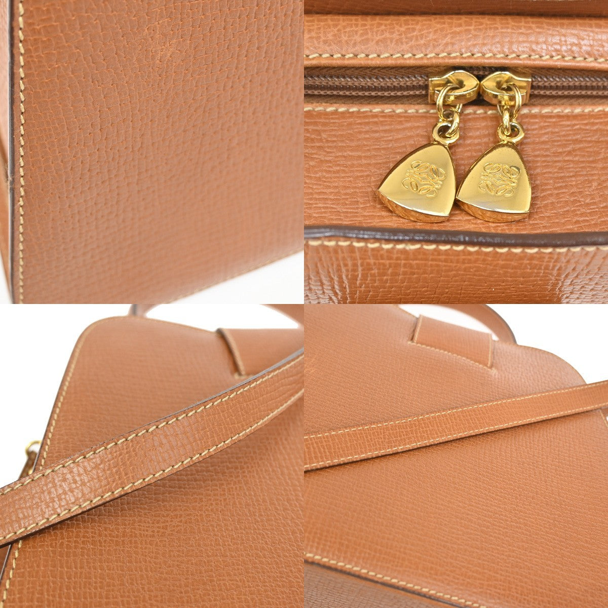 Loewe Turn Lock Leather, BROWN, LEATHER, Handbag