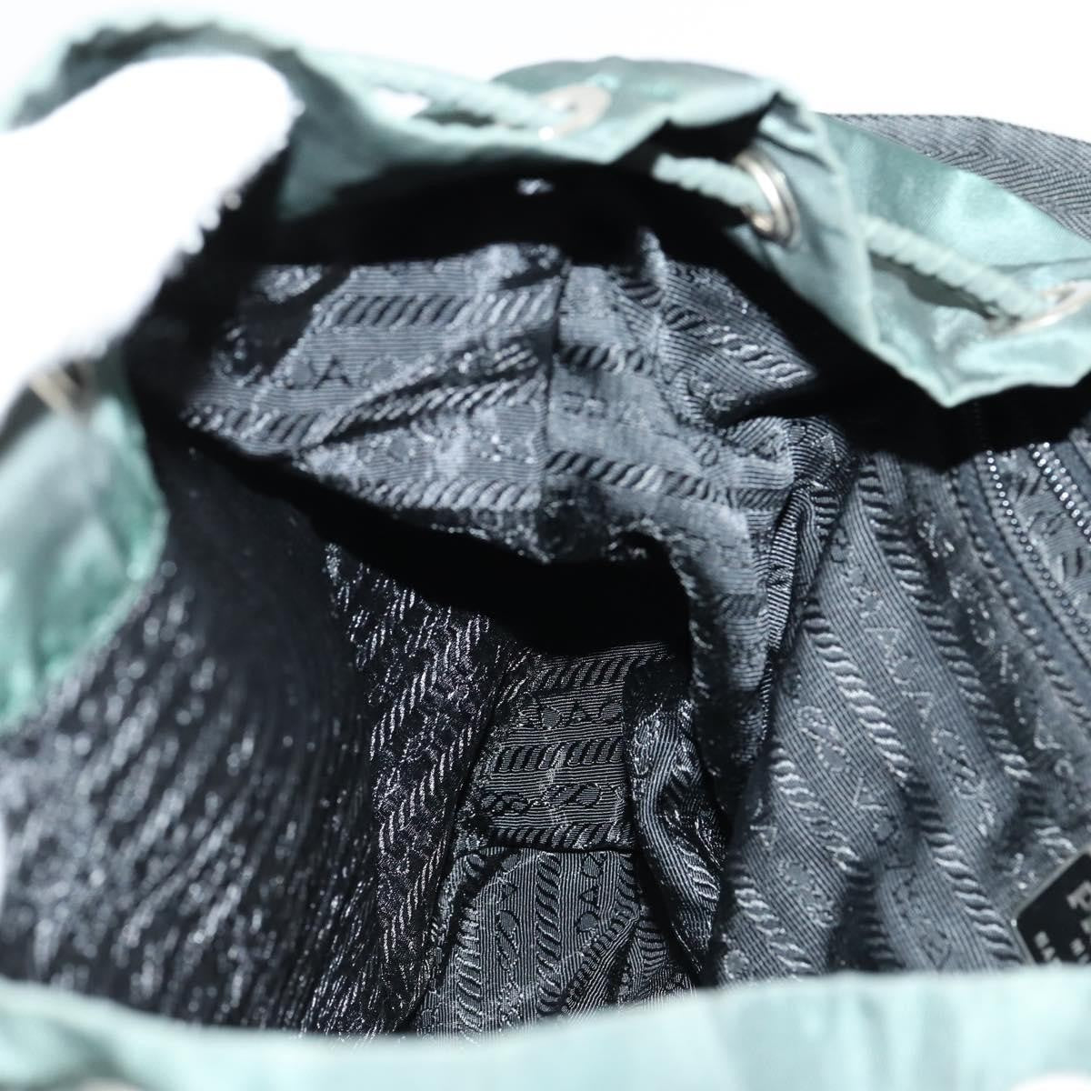 Prada Vela Double Front Pocket Backpack Tessuto with Saffiano Leather, GREEN, NYLON, Backpack