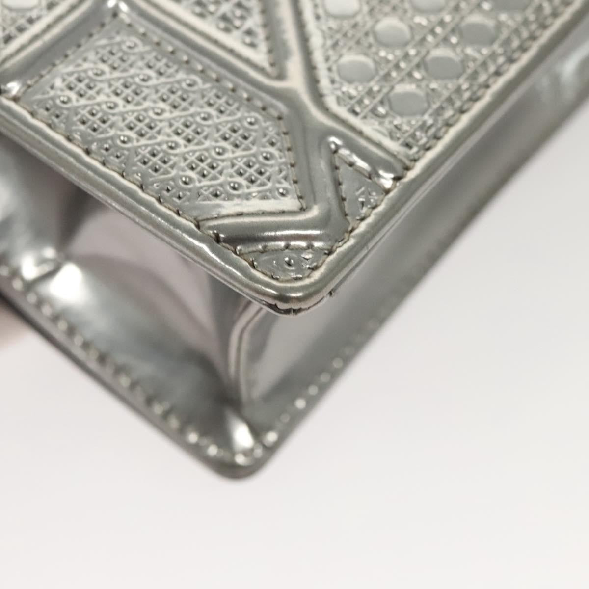 Christian Dior Diorama Wallet on Chain Enamel, SILVER, PATENT_LEATHER, Shoulder bag