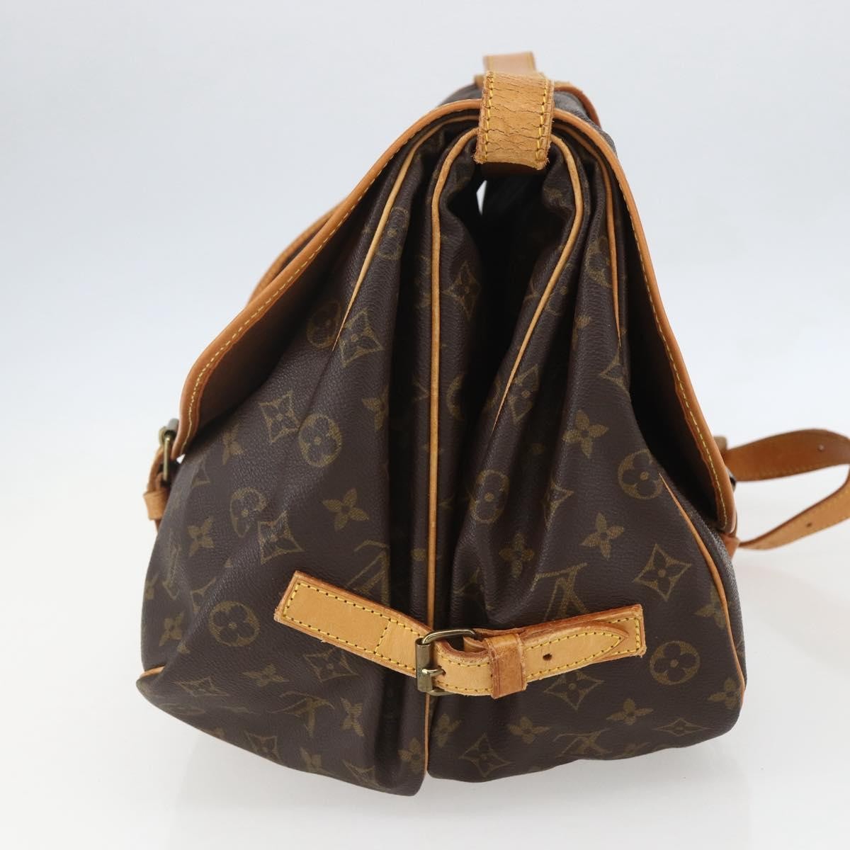 Louis Vuitton Saumur Handbag Monogram Canvas, BROWN, CANVAS, Shoulder bag
