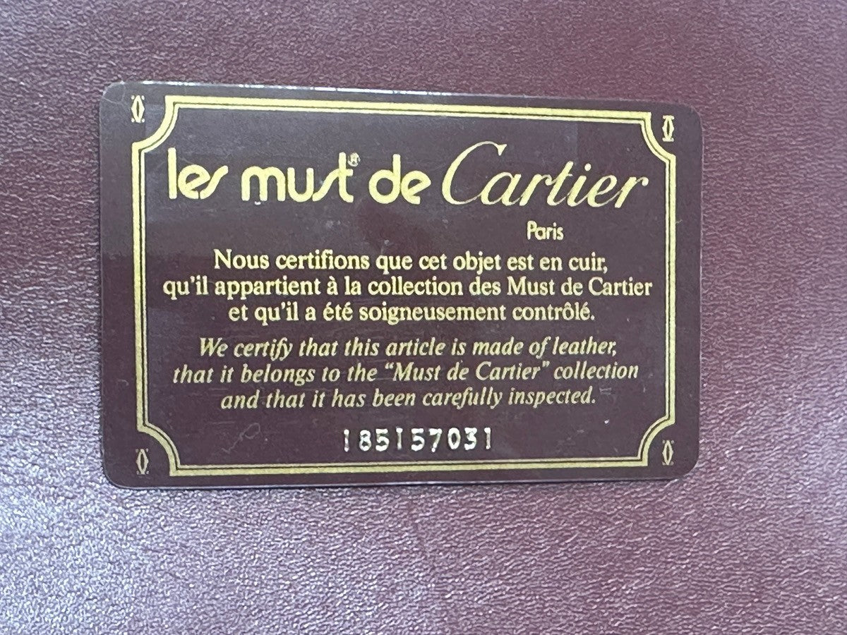 cartier Must de Cartier Shoulder Bag Leather, Red, Leather, Shoulder Bag