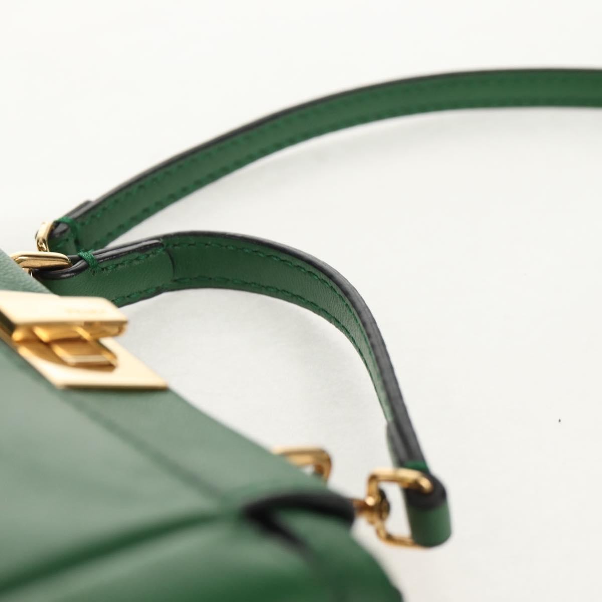 Fendi Peekaboo Bag Leather, GREEN, LEATHER, Handbag
