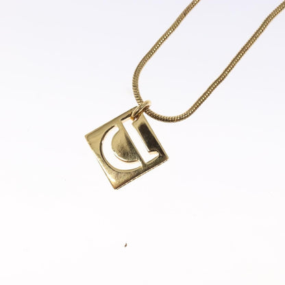 Christian Dior D logo Pendant Necklace Metal, GOLD, METAL, Necklace