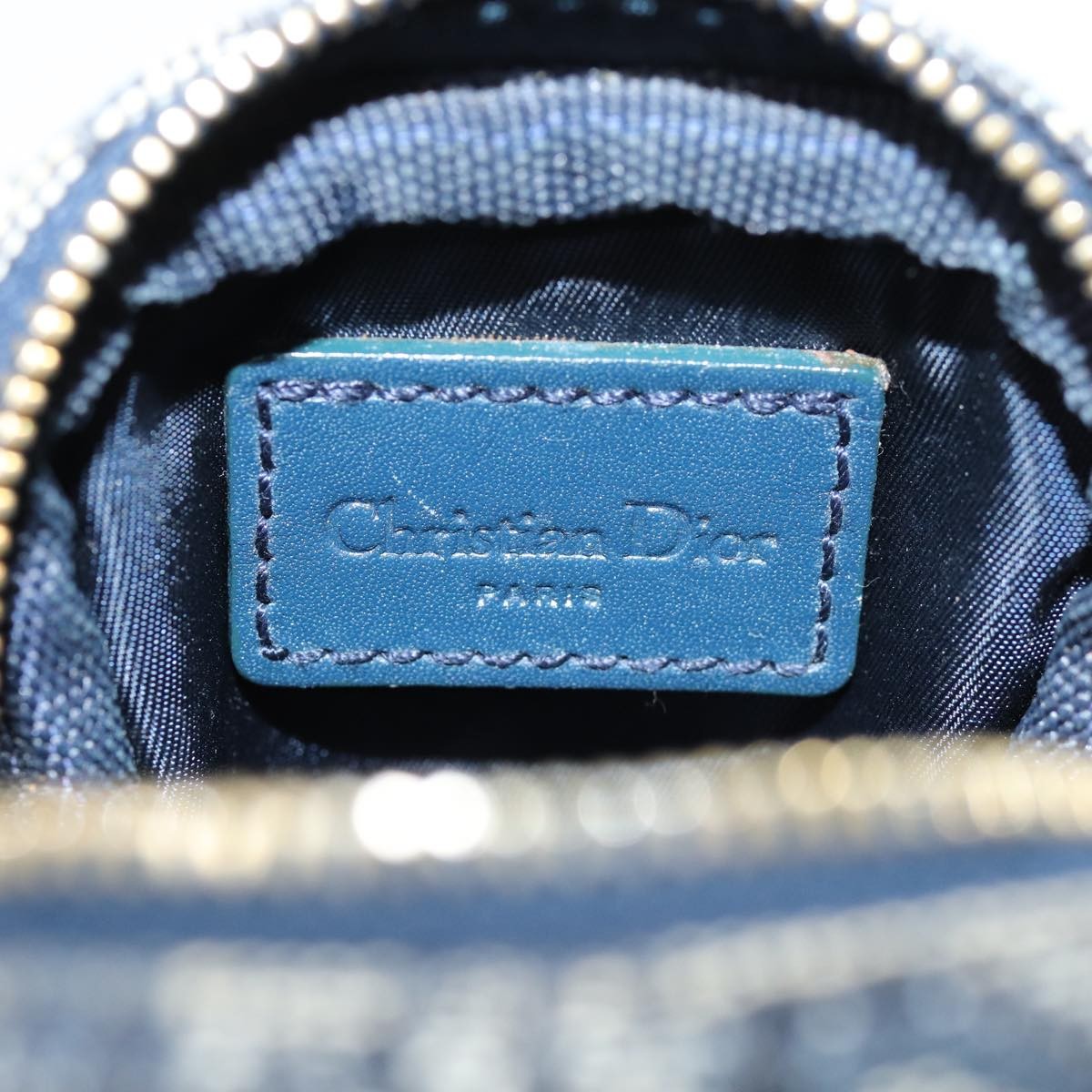 Christian Dior Vintage Trotter Pouch Canvas, NAVY, CANVAS, Clutche & pouche