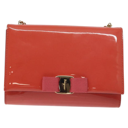Salvatore Ferragamo Ginny Crossbody Bag Patent, ORANGE, PATENT_LEATHER, Shoulder bag