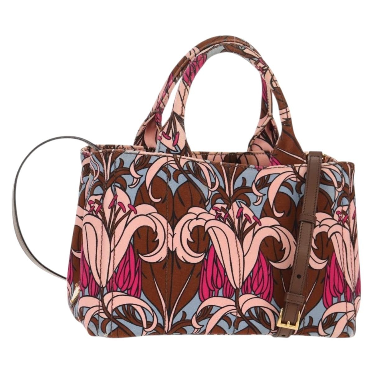 Prada Canapa Open Tote Canvas, MULTICOLOUR, CANVAS, Tote bag