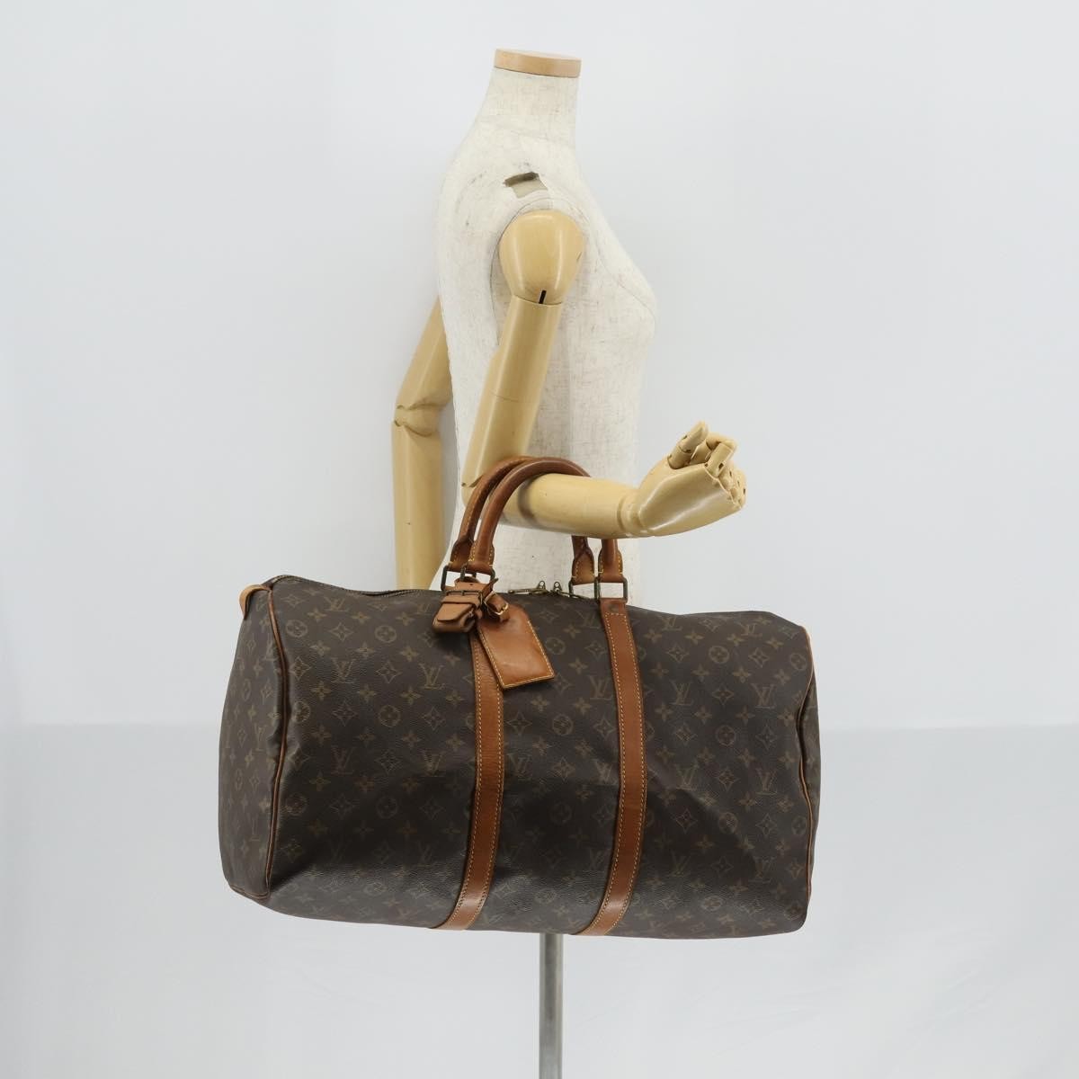 Louis Vuitton Keepall Bag Monogram Canvas, BROWN, CANVAS, Travel bag