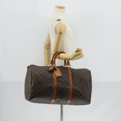 Louis Vuitton Keepall Bag Monogram Canvas, BROWN, CANVAS, Travel bag