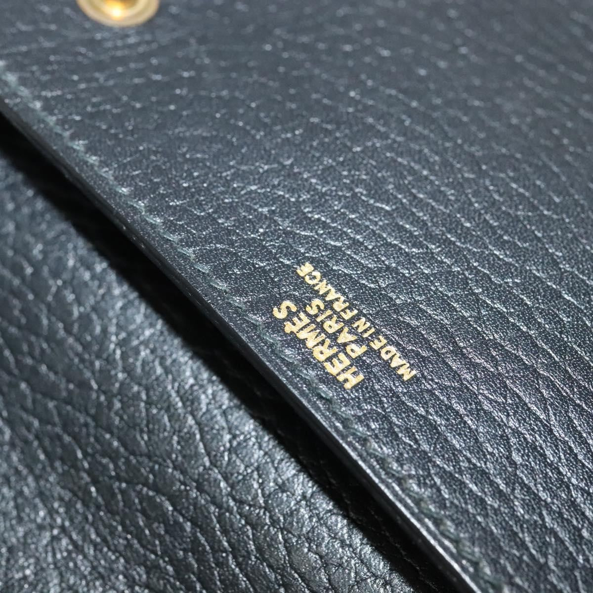 Hermes Pochette Green Waist Bag Leather, BLACK, LEATHER, Clutche & pouche