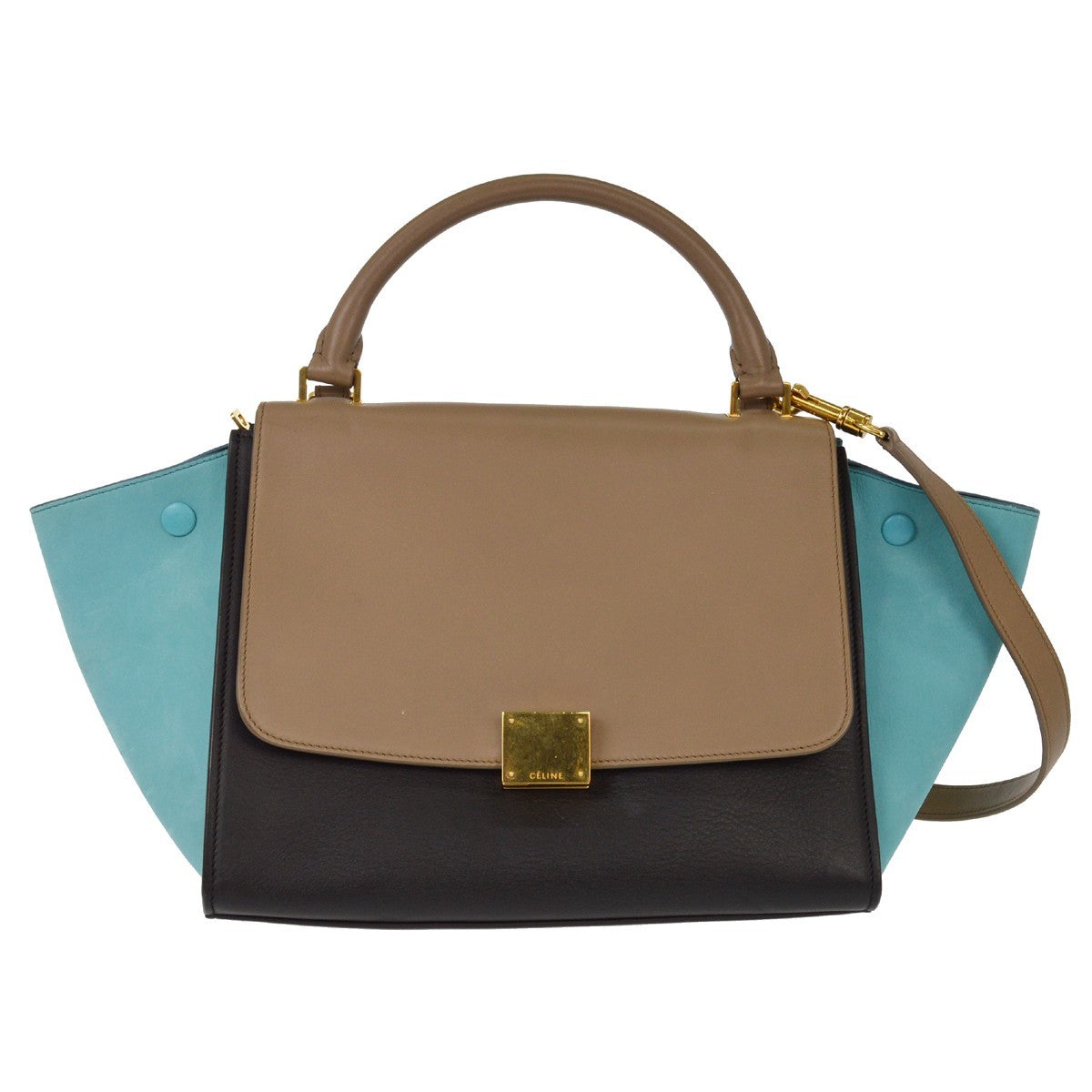 Celine Tricolor Trapeze Bag Leather, MULTICOLOUR, LEATHER, Handbag