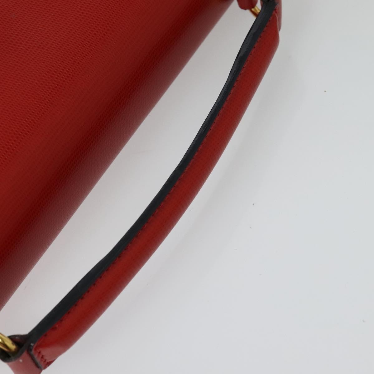 Celine Circle logo Leather, RED, LEATHER, Shoulder bag