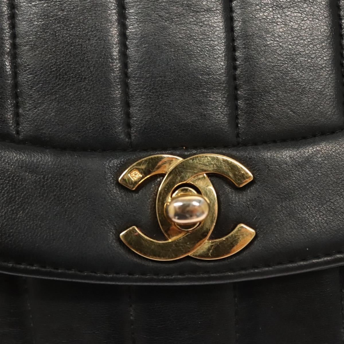 Chanel Mademoiselle Vintage Flap Bag Lambskin, BLACK, LEATHER, Handbag
