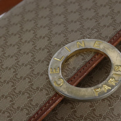 Celine Vintage Macadam Shoulder Bag Canvas, BEIGE, CANVAS, Shoulder bag