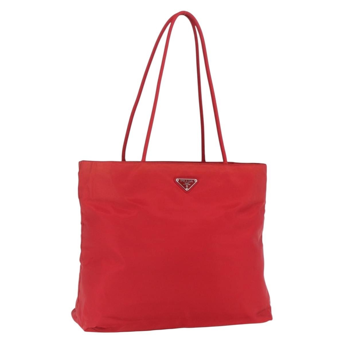 Prada Vintage Zip Tote Tessuto, RED, NYLON, Tote bag