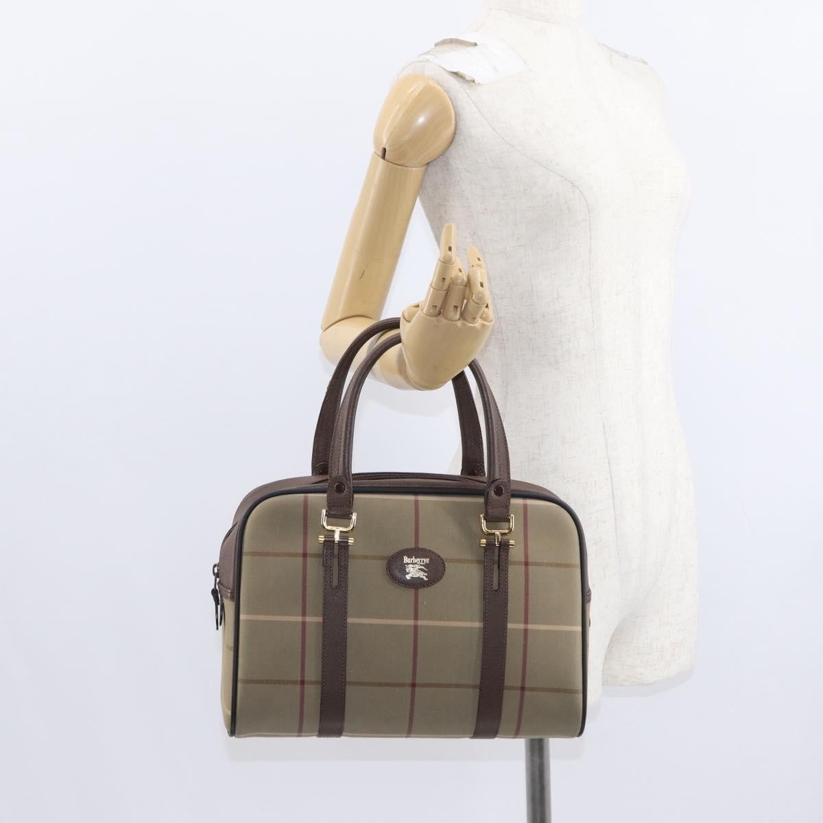 Burberry Nova check boston bag Canvas, BEIGE, CANVAS, Handbag