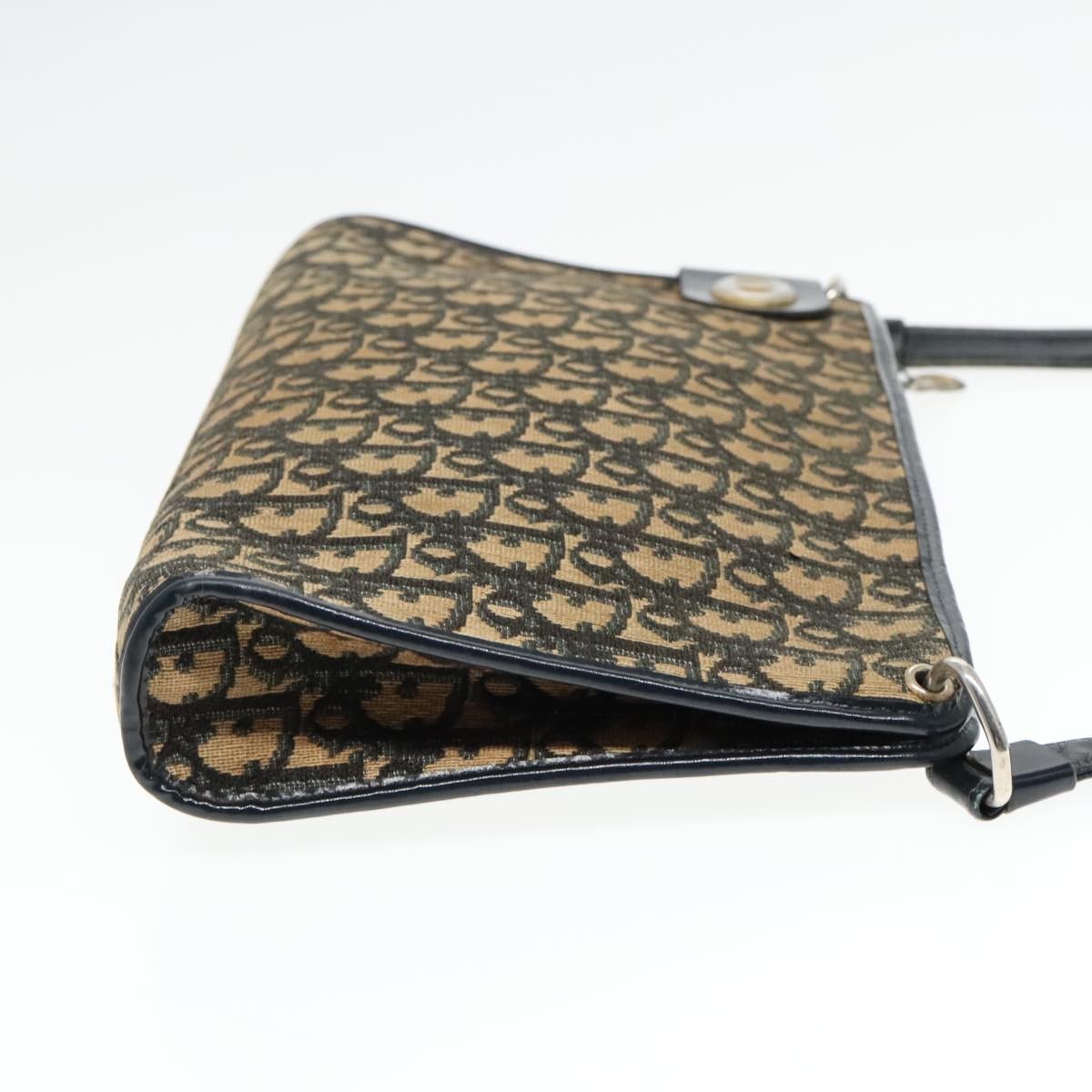 Christian Dior Vintage Trotter Shoulder Bag Canvas, NAVY, CANVAS, Shoulder bag